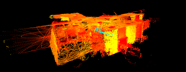 Cartographie 3D issue du test SLAM à faible vitesse