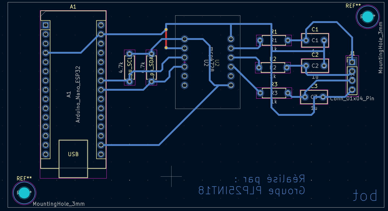 Routage de la carte PCB sous KiCad.